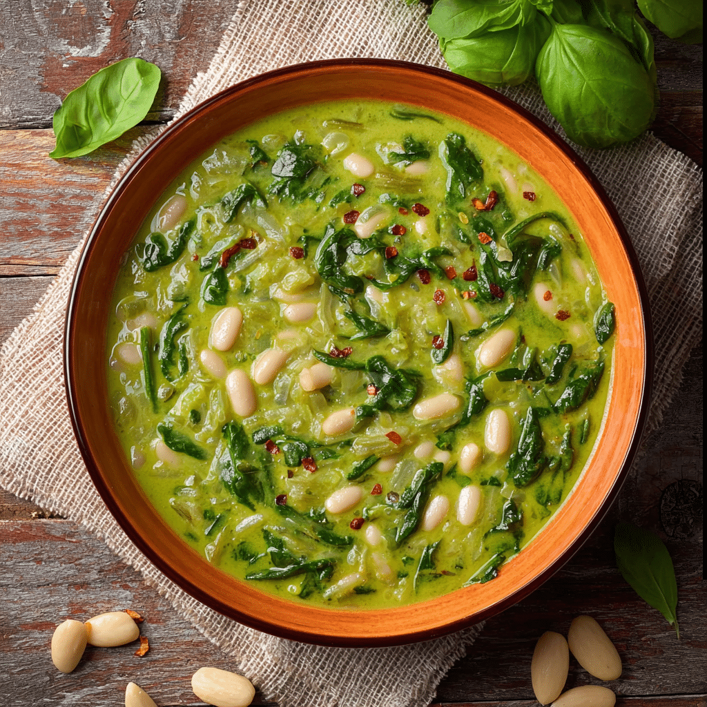 White Bean Pesto Soup Recipe - Recipe Image