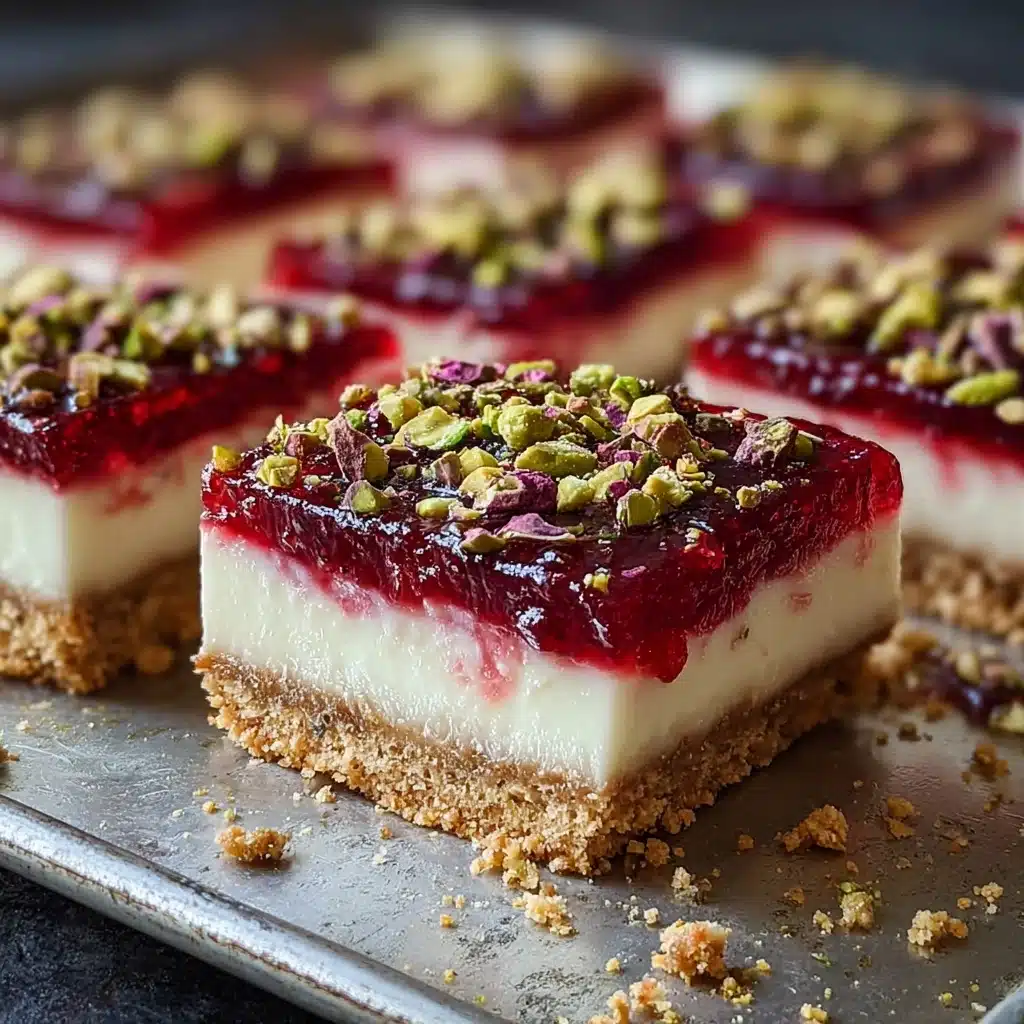 Heavenly Cherry Pistachio Cheesecake Bars Recipe - Recipe Image