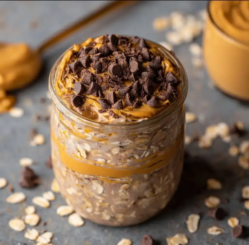 Chocolate Peanut Butter Overnight Oats Recipe