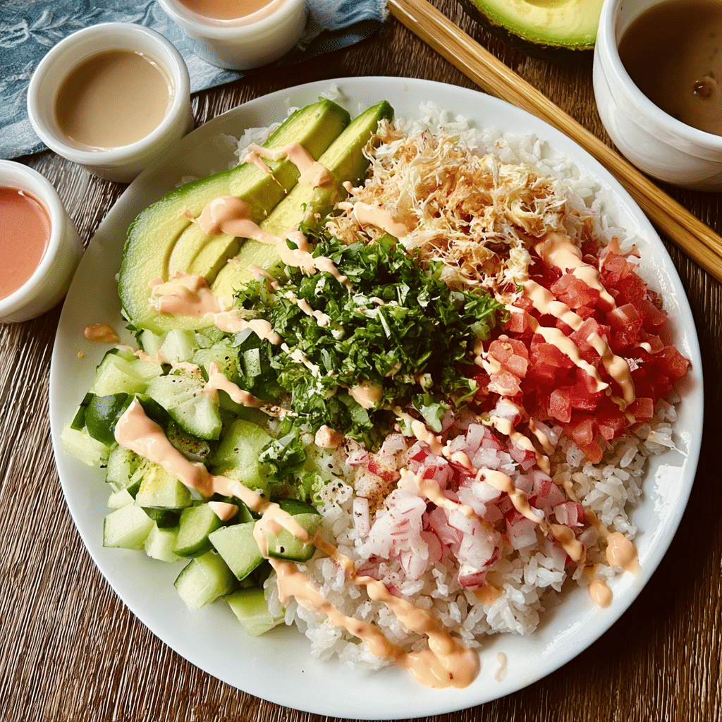 Crunch Roll Sushi Bowl Recipe - Recipe Image