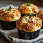 Easy Garlic Rosemary Focaccia Muffins Recipe