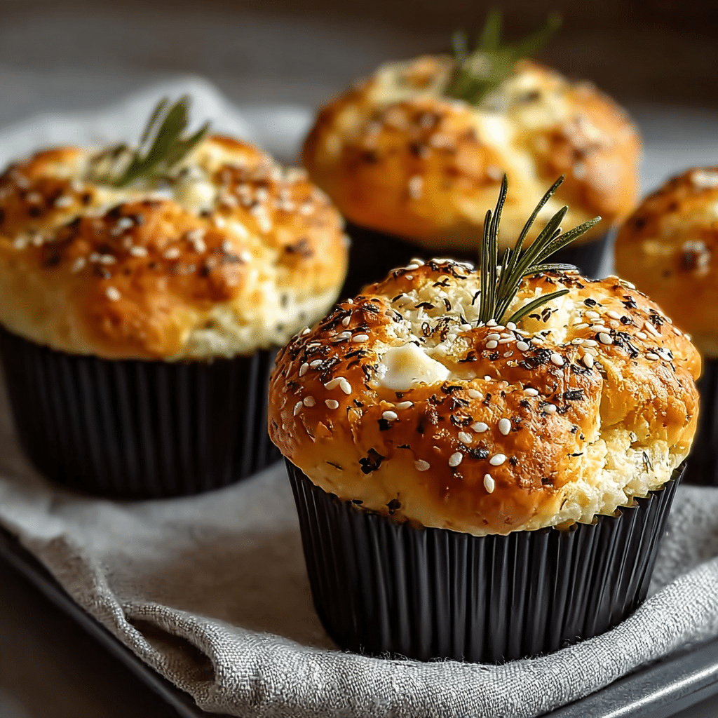 Easy Garlic Rosemary Focaccia Muffins Recipe - Recipe Image