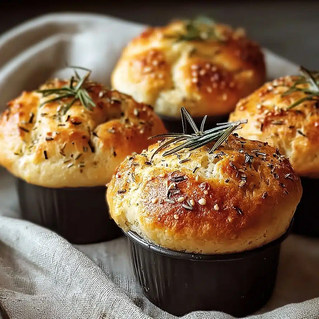 Easy Garlic Rosemary Focaccia Muffins Recipe - Recipe Image