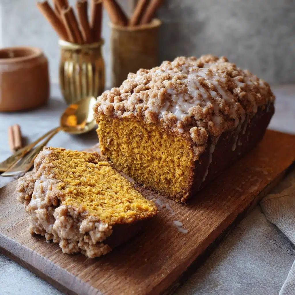 Pumpkin bread with Spiced Streusel Topping and Glaze Recipe - Recipe Image