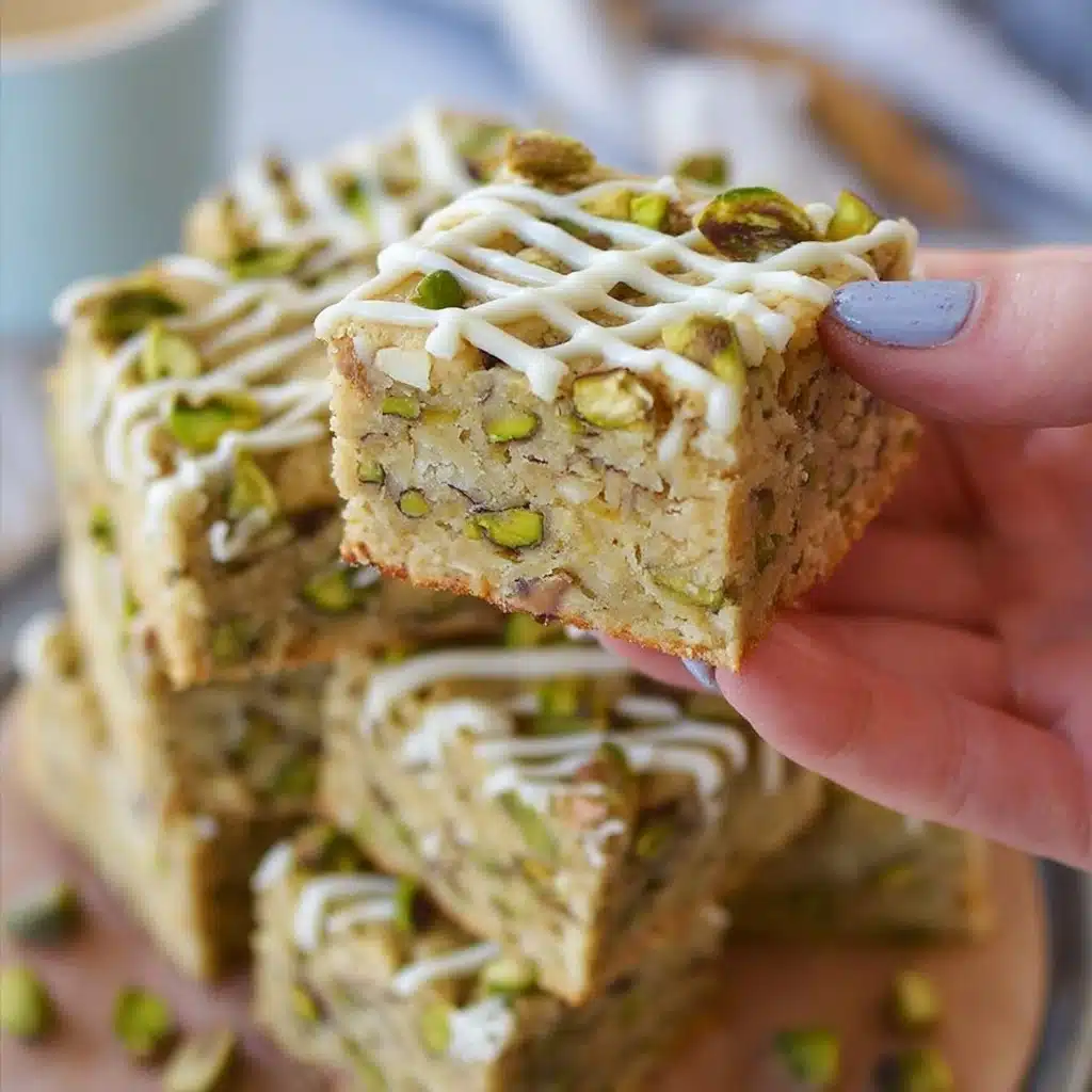 White Chocolate and Pistachio Blondies Recipe - Recipe Image