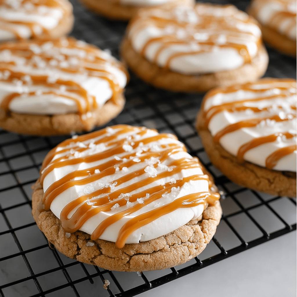 Copycat Crumbl Salted Caramel Cheesecake Cookie Recipe - Recipe Image