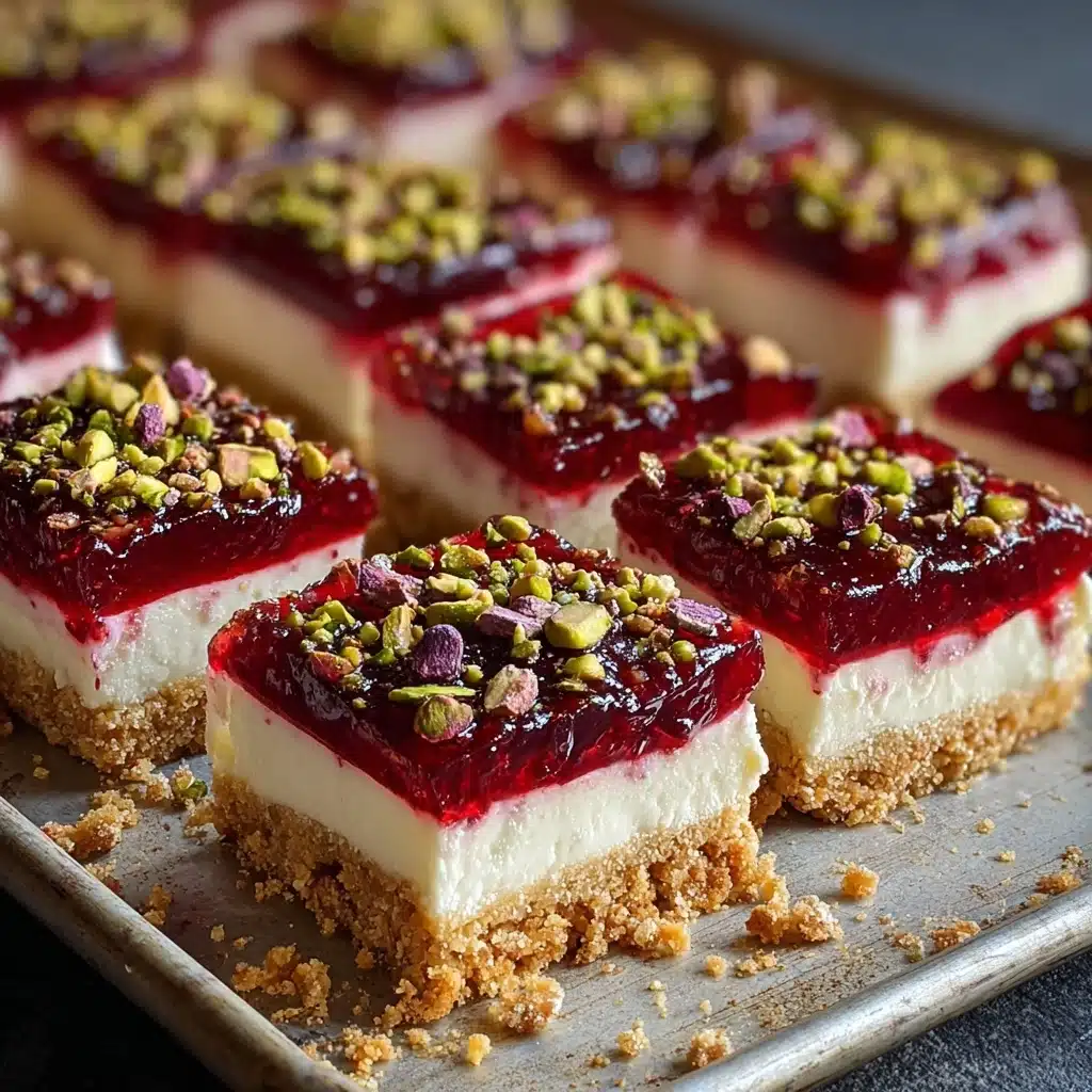 Heavenly Cherry Pistachio Cheesecake Bars Recipe