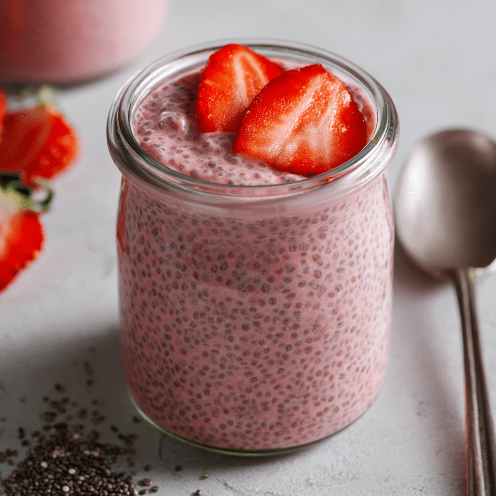 Strawberry Chia Seed Pudding with Coconut Milk Recipe - Recipe Image