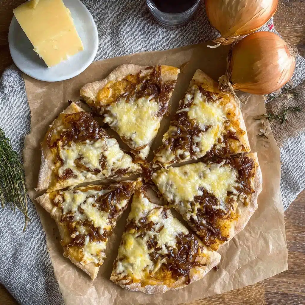French Onion Soup Pizza Recipe - Recipe Image