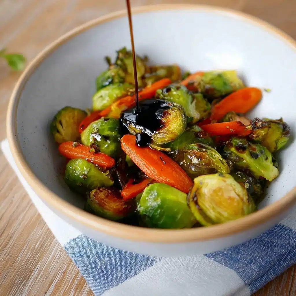 Roasted Brussels Sprouts with Red Peppers and Shallots Recipe - Recipe Image