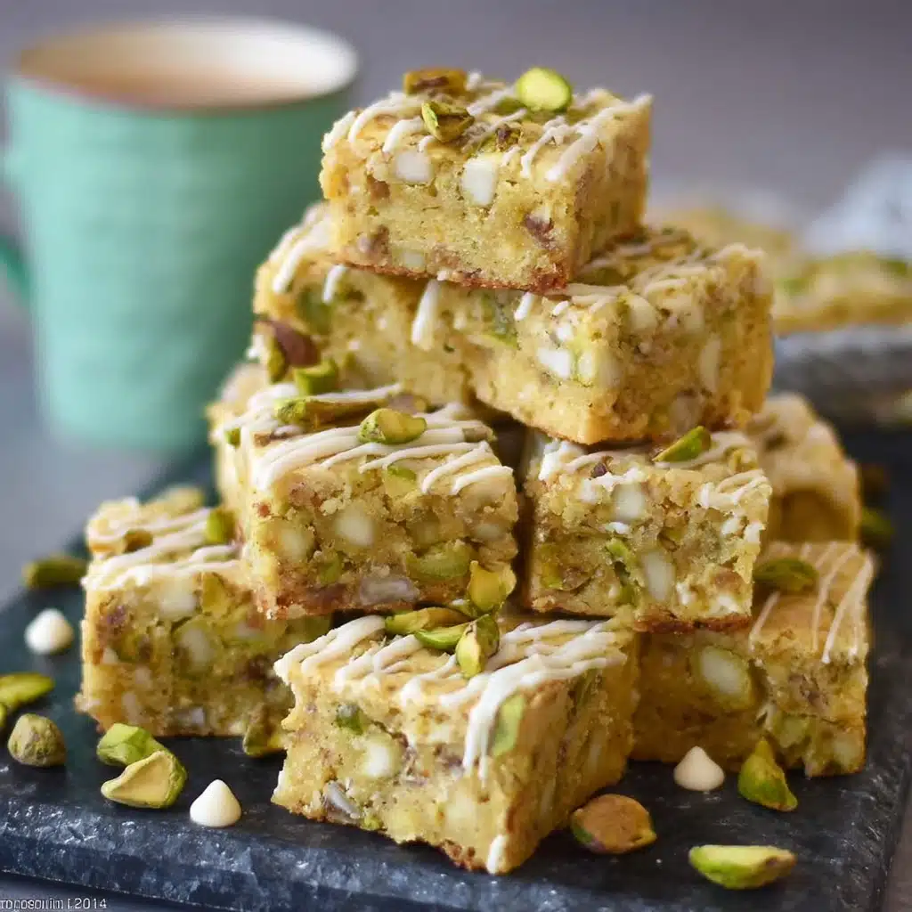 White Chocolate and Pistachio Blondies Recipe