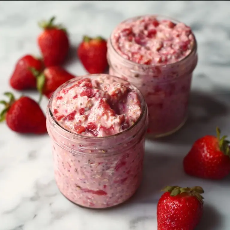 Strawberries and Cream Overnight Oats Recipe