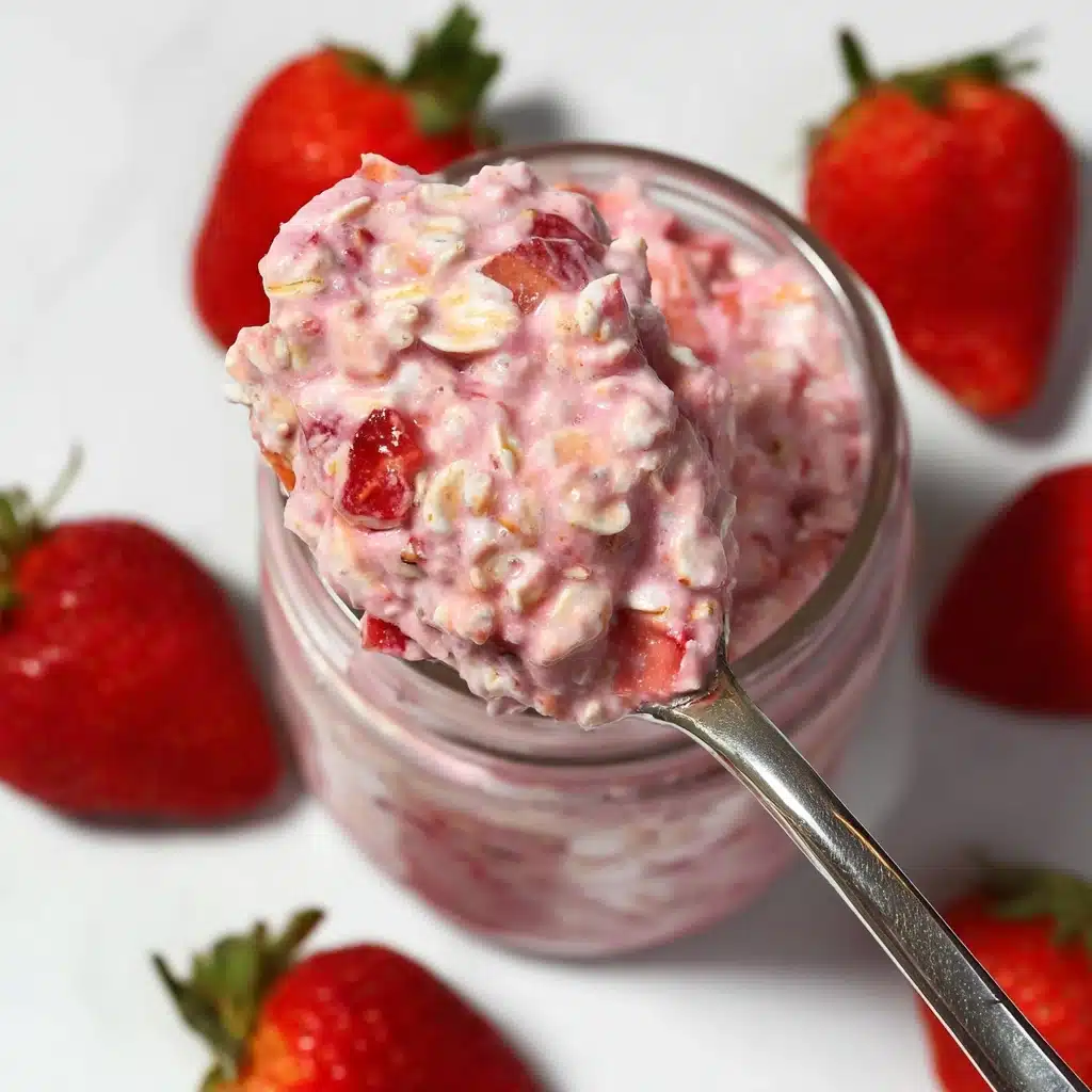 Strawberries and Cream Overnight Oats Recipe - Recipe Image