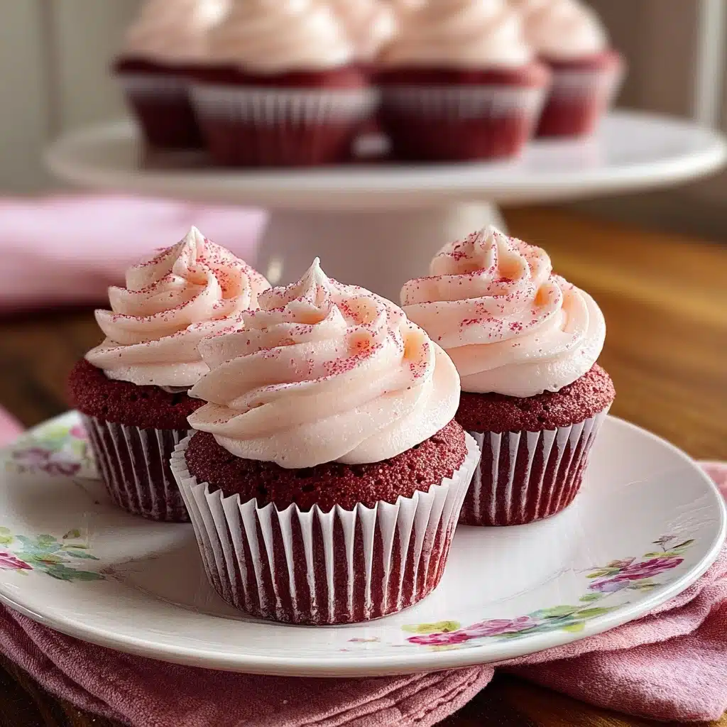 Pink Velvet Cupcakes with Vanilla Bean Frosting Recipe - Recipe Image
