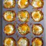 Cheesy Hash Brown Cups with Baked Eggs Recipe