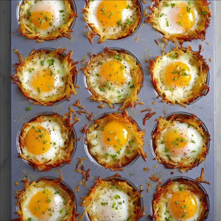 Cheesy Hash Brown Cups with Baked Eggs Recipe