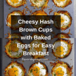 Cheesy Hash Brown Cups with Baked Eggs Recipe
