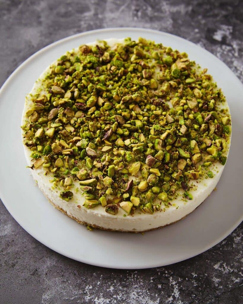 Easy No-Bake White Chocolate Cheesecake with Pistachios Recipe