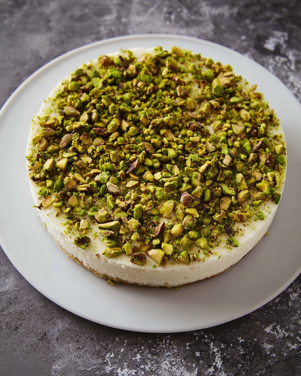 Easy No-Bake White Chocolate Cheesecake with Pistachios Recipe