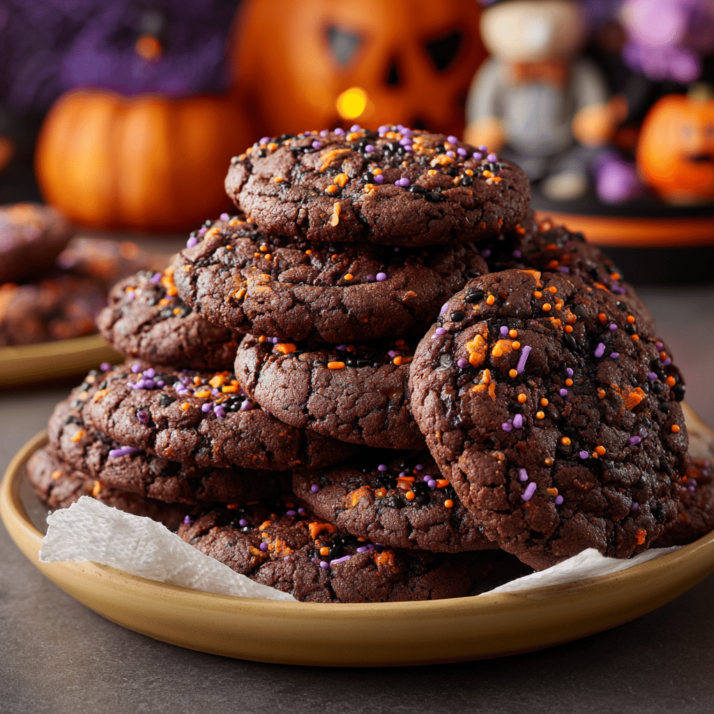 Halloween Chocolate Chocolate Chip Cookies Recipe - Recipe Image