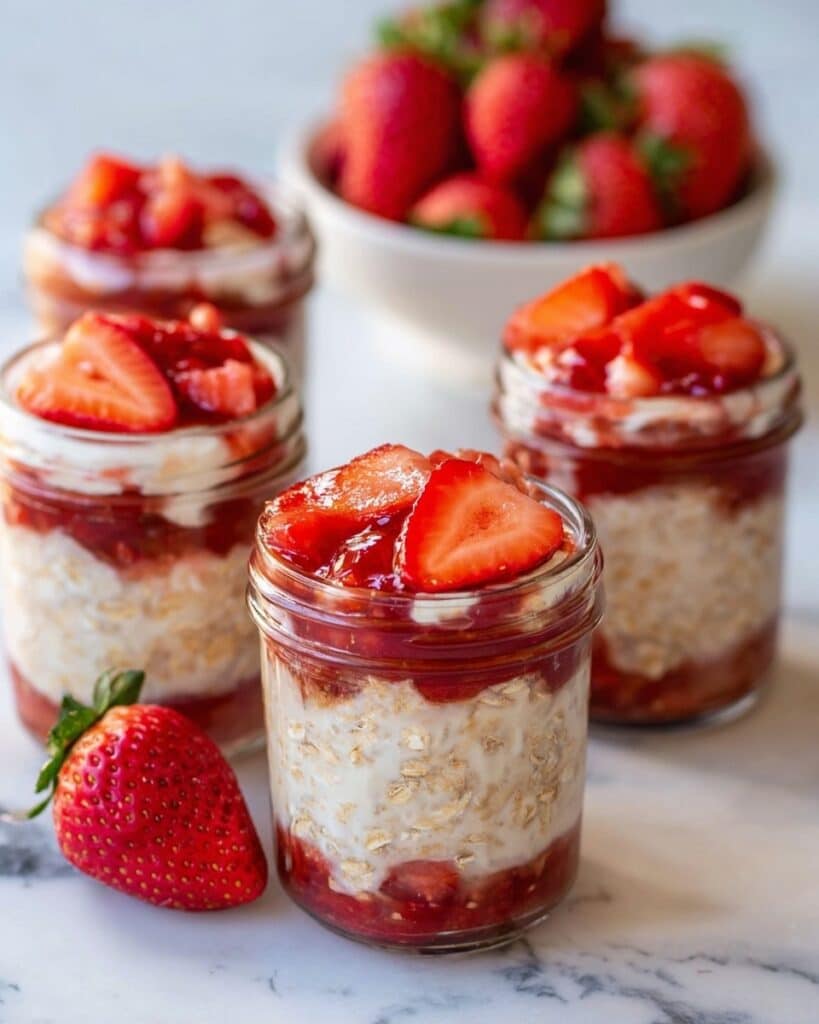 Strawberry Cheesecake Overnight Oats Recipe