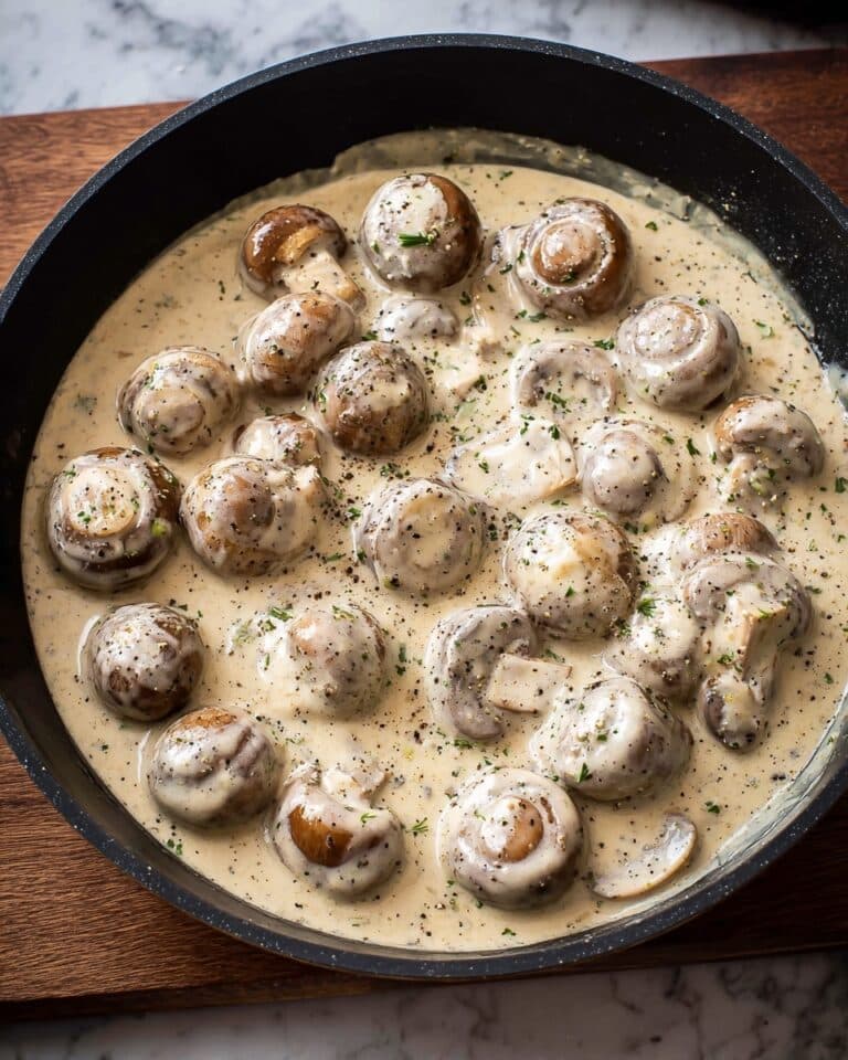 Creamy Garlic Parmesan Mushrooms Recipe