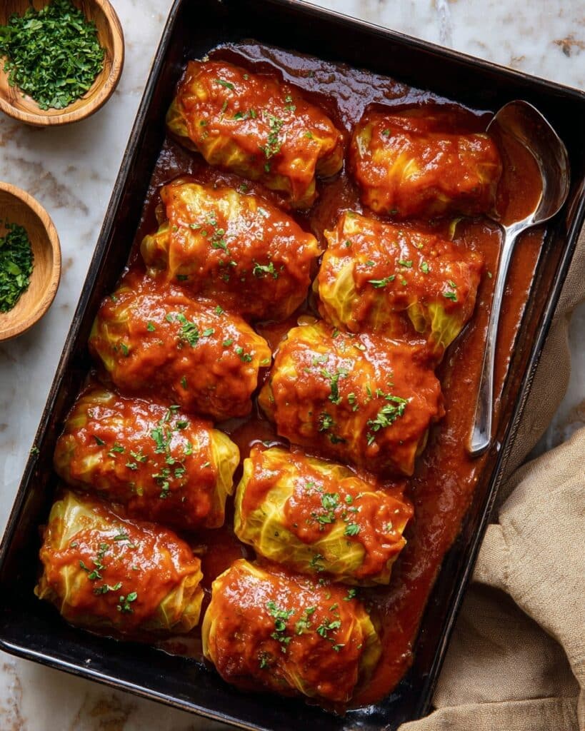 Classic Cabbage Rolls with Savory Tomato Sauce Recipe