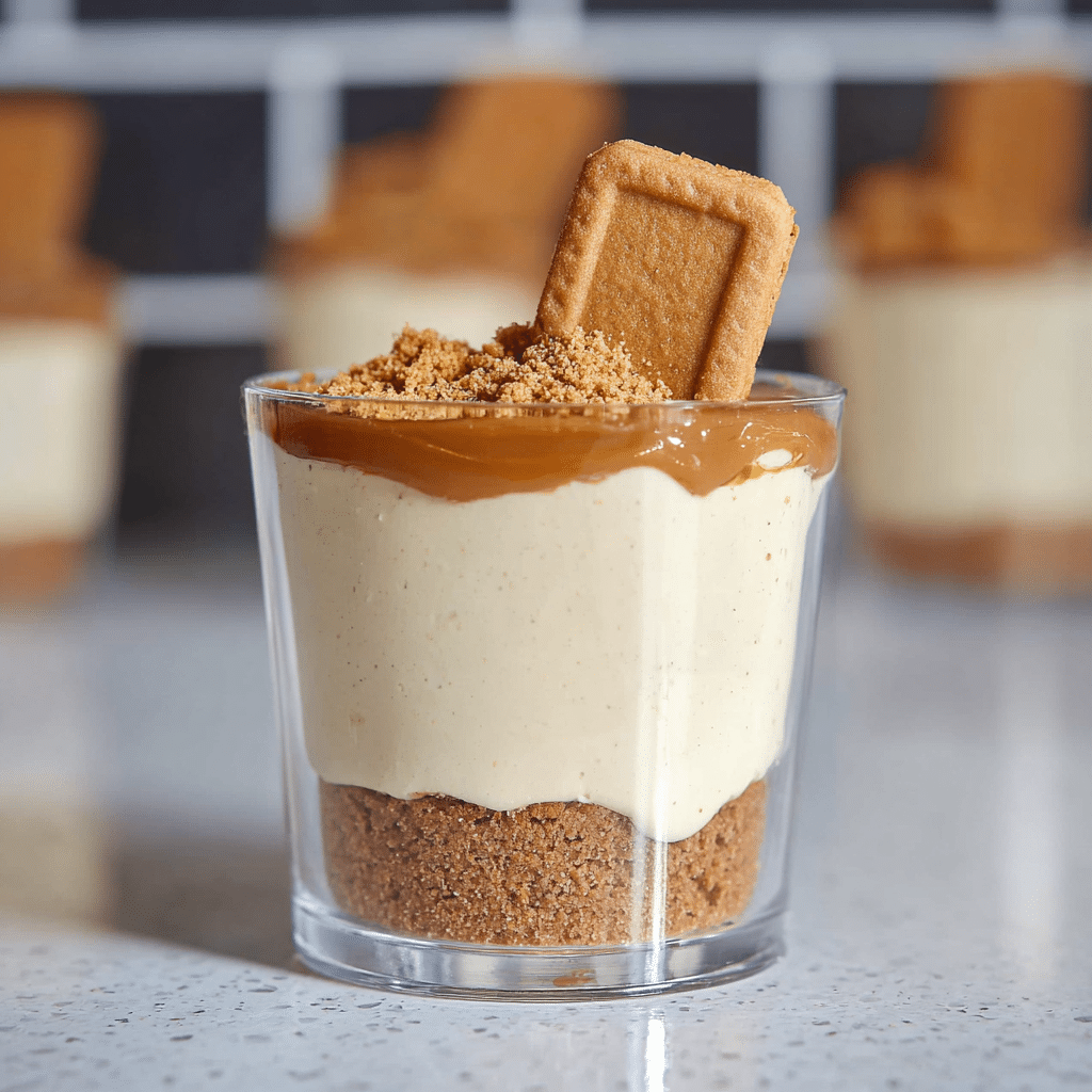 No Bake Lotus Biscoff Cheesecake Cups Recipe - Recipe Image