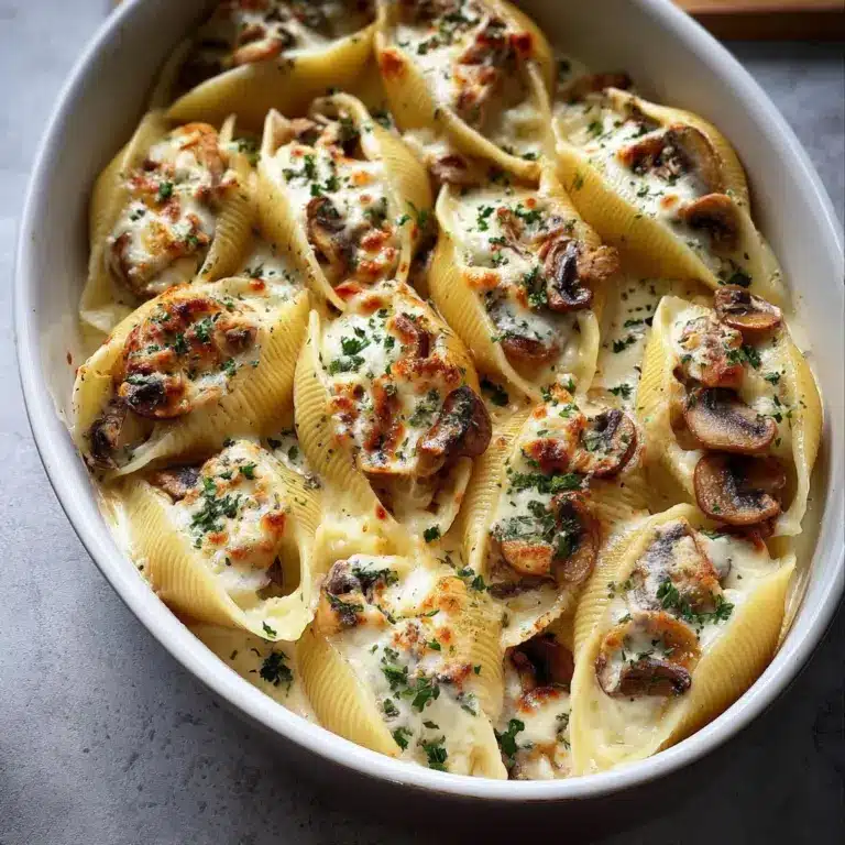 Creamy White Wine Mushroom Stuffed Shells Recipe