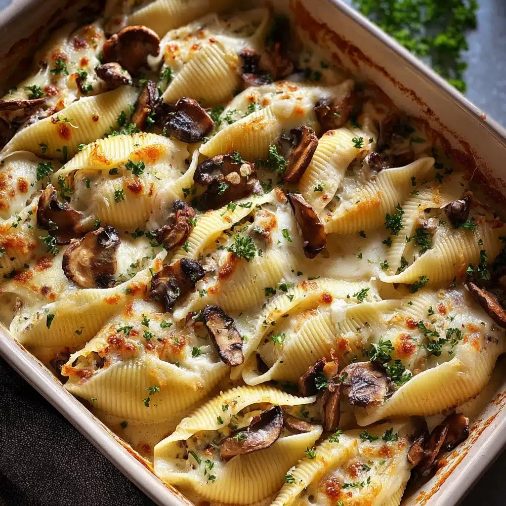 Creamy White Wine Mushroom Stuffed Shells Recipe - Recipe Image