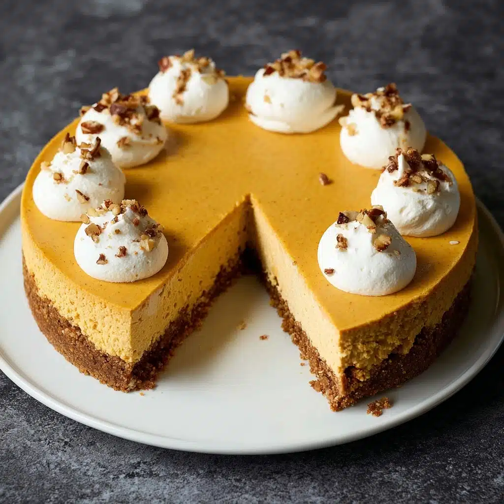 No Bake Pumpkin Cheesecake with Gingersnap Crust Recipe - Recipe Image