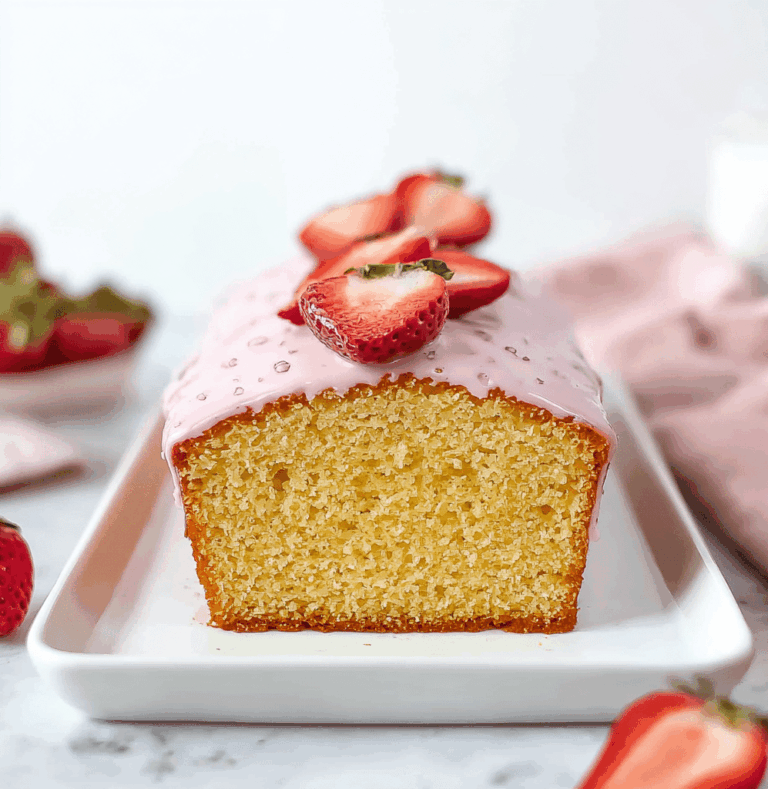 Lavender Pound Cake with Strawberry Glaze Recipe