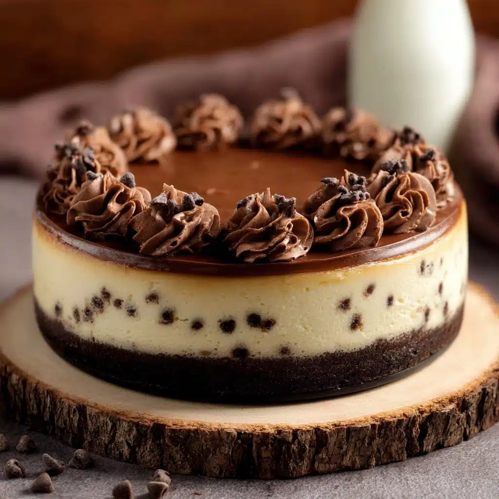Brownie Bottom Chocolate Chip Cheesecake Recipe - Recipe Image