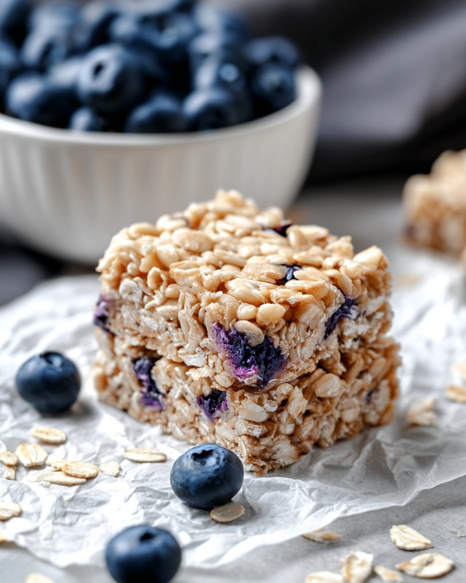 Blueberry Rice Krispies Treats with Vanilla Glaze Recipe