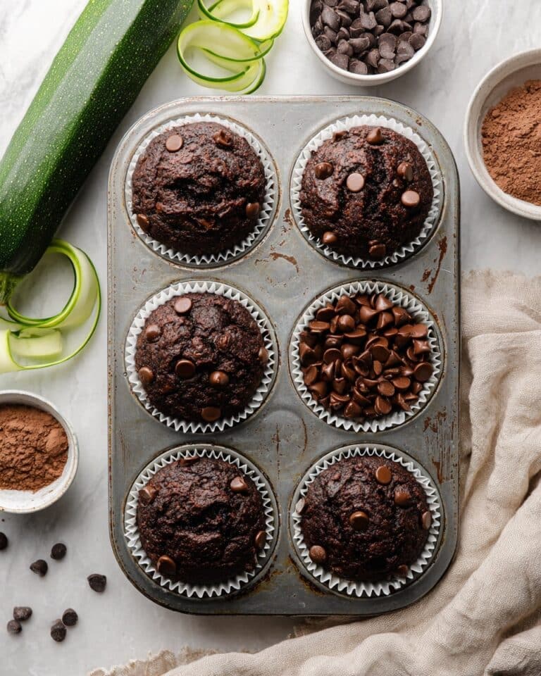 Healthy & Moist Chocolate Zucchini Muffins Recipe
