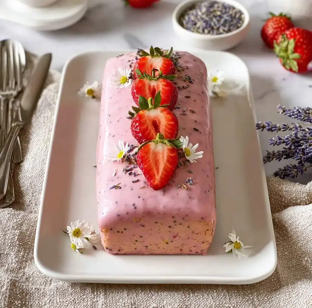 Lavender Pound Cake with Strawberry Glaze Recipe