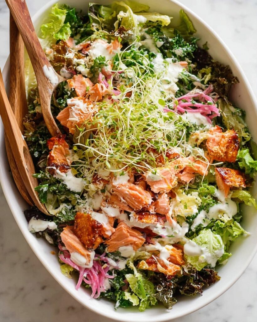 Celebration Salmon Salad with Yoghurt Ranch Dressing Recipe
