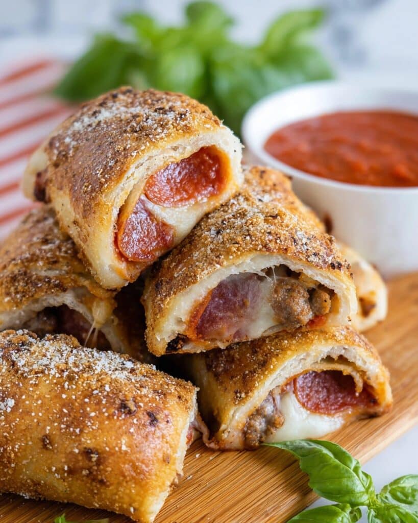Stuffed Italian Sausage and Pepperoni Pizza Roll Recipe