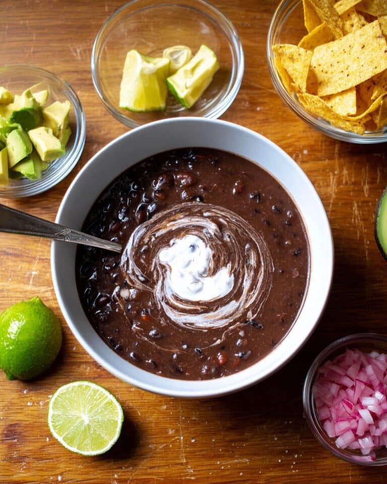 Black Bean Soup with Chipotle and Toasted Cumin Seed Crème Fraîche Recipe