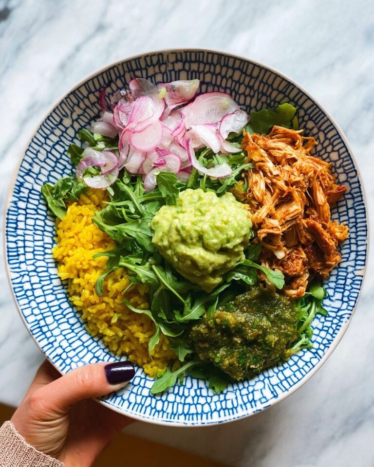 Crockpot Chicken Bowls with Yellow Rice and Cilantro Pesto Recipe