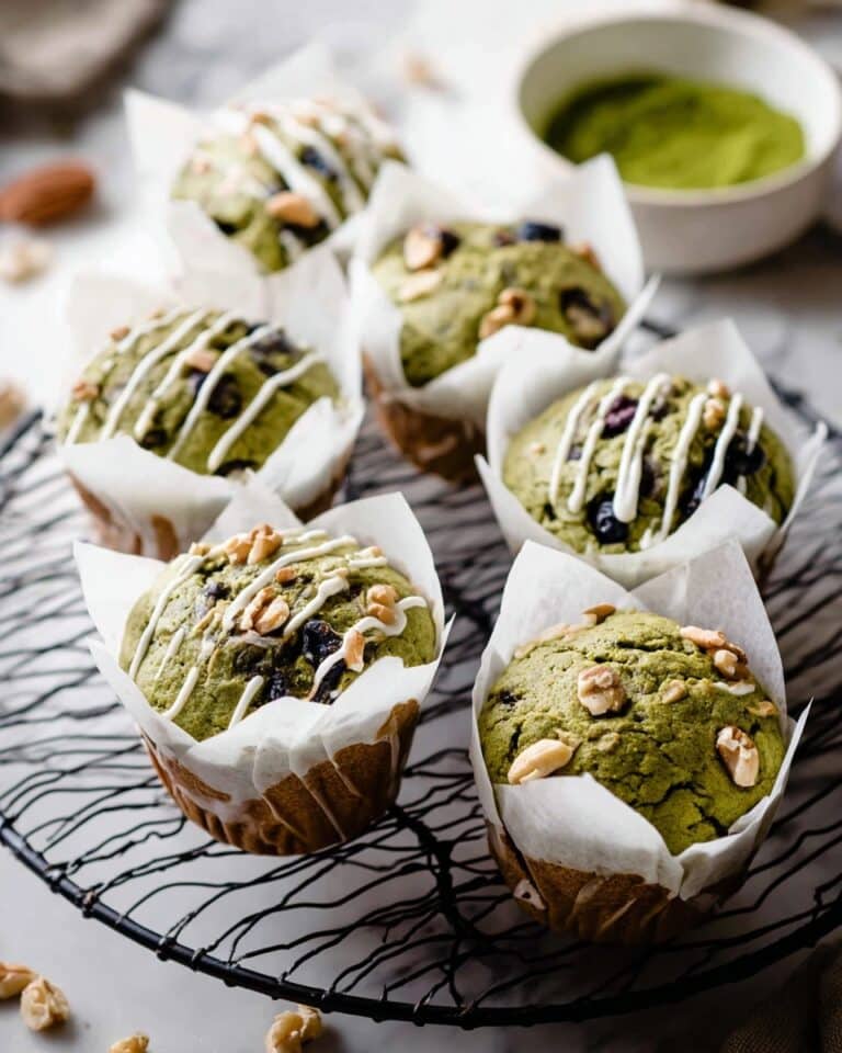 Matcha Muffins with Kuromame and Chestnuts Recipe