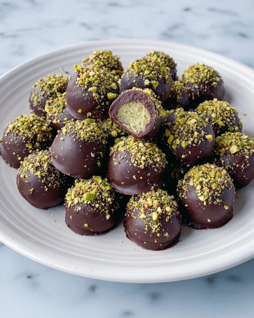 4-Ingredient Pistachio Chocolate Truffles Recipe