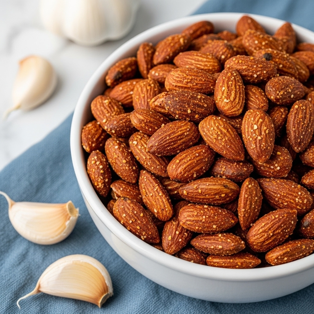 Garlic Roasted Almonds Recipe