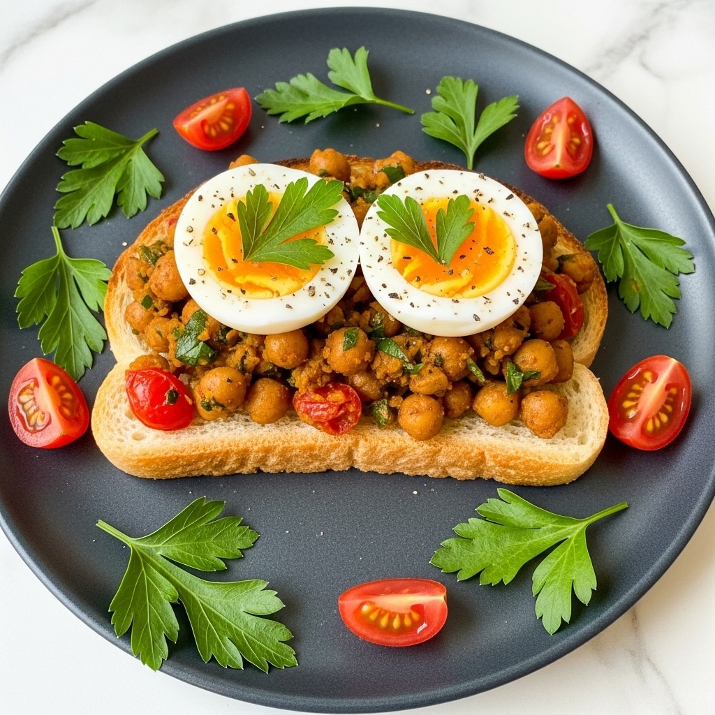 Vegetarian Smashed Chickpea Toast Recipe