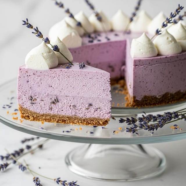 Creamy Lavender Cheesecake with Graham Crackers Recipe