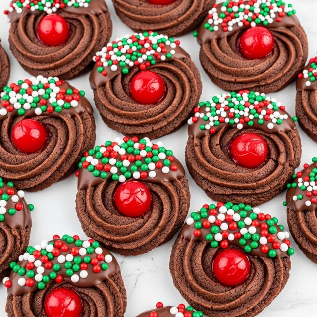 Piped Chocolate Butter Cookies Recipe