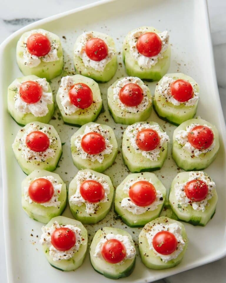 Cucumber Bites with Cream Cheese, Ranch, and Cherry Tomatoes Recipe