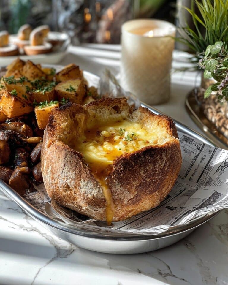 Truffle Fried Brie with Roasted Mushrooms Recipe