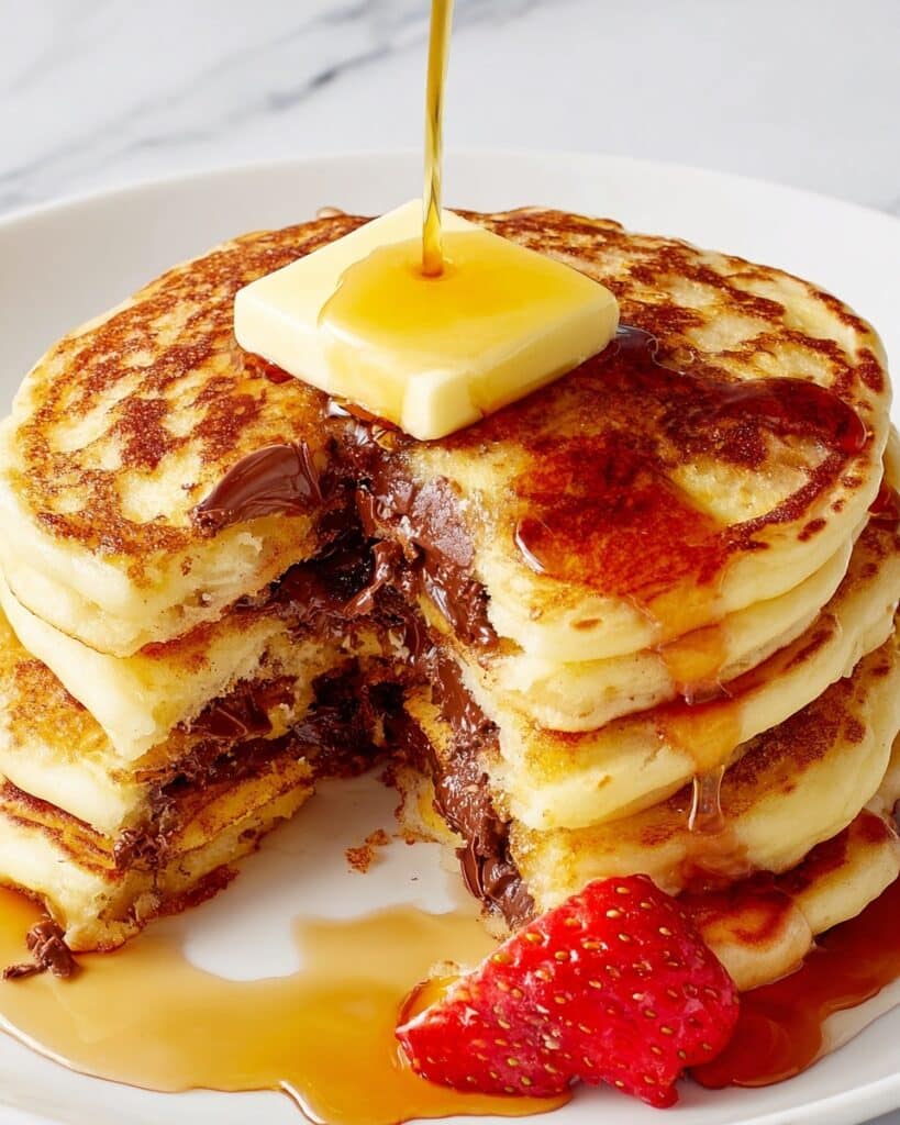 Nutella-Stuffed Fluffy Pancakes Recipe