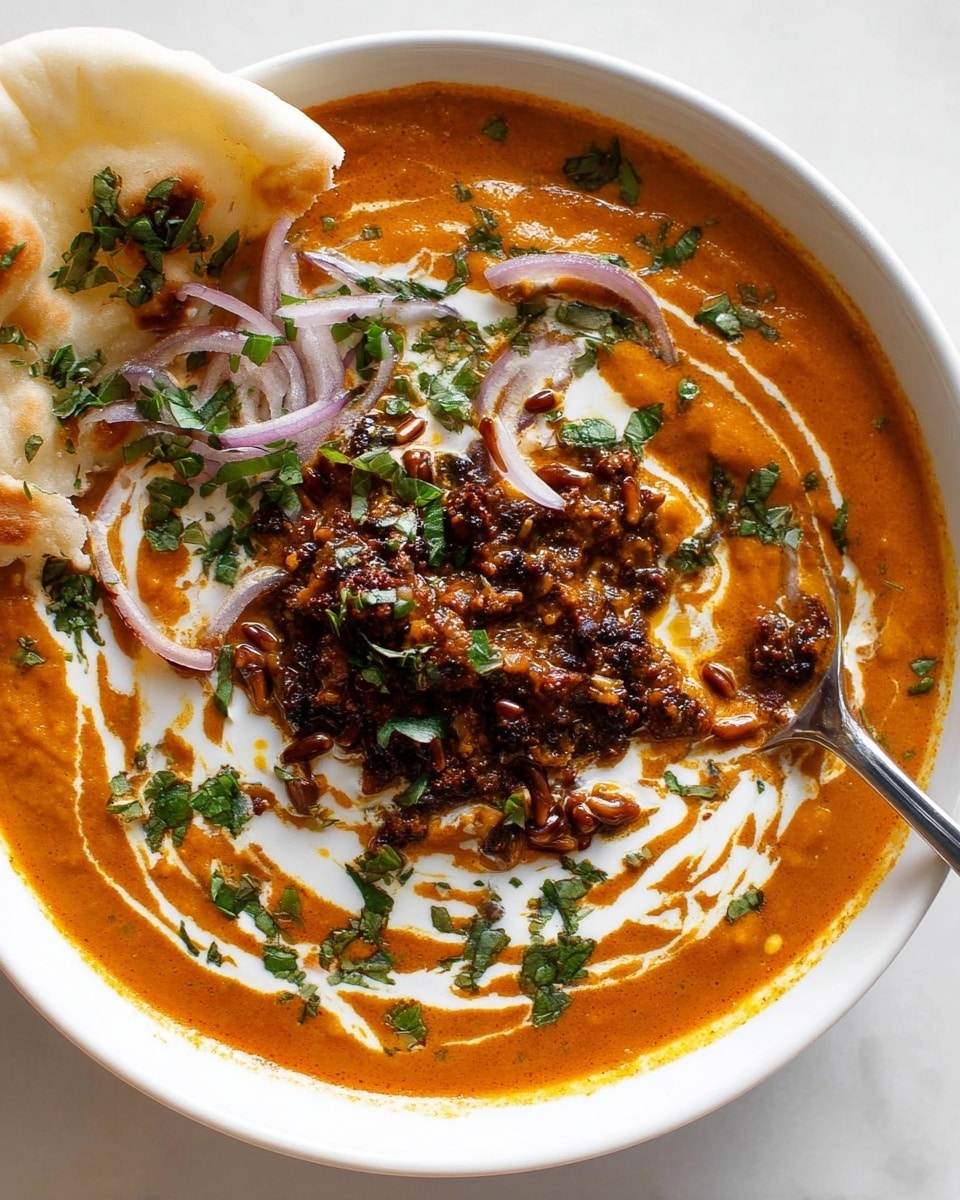 Carrot Soup with Spiced Ground Beef and Pine Nuts Recipe